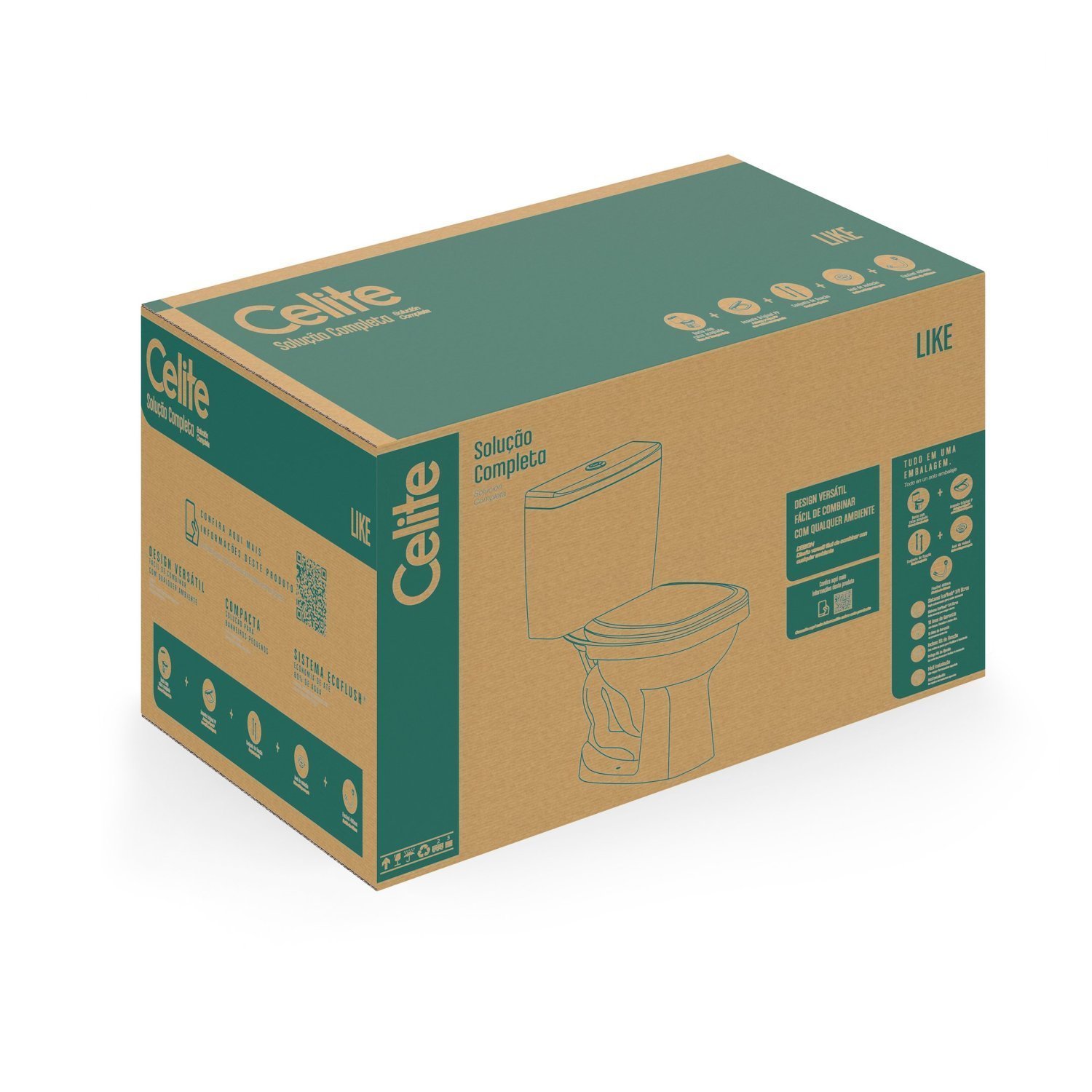 Vaso Sanitário com Caixa Acoplada e Assento Like Celite - Imagem 8