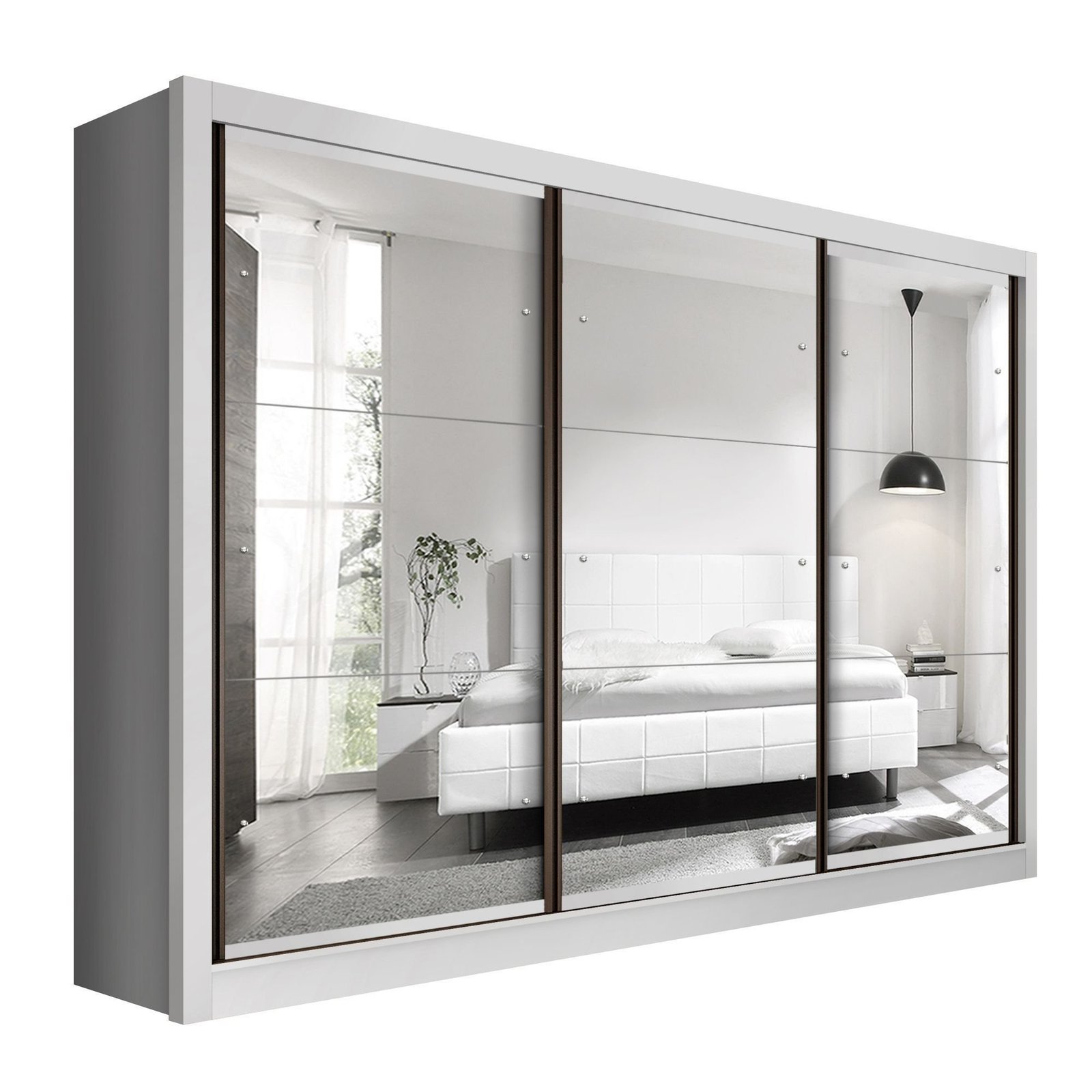 Guarda Roupa Casal Premium Lux 242cm com Espelho 3 Portas 6 Gavetas - Imagem 2
