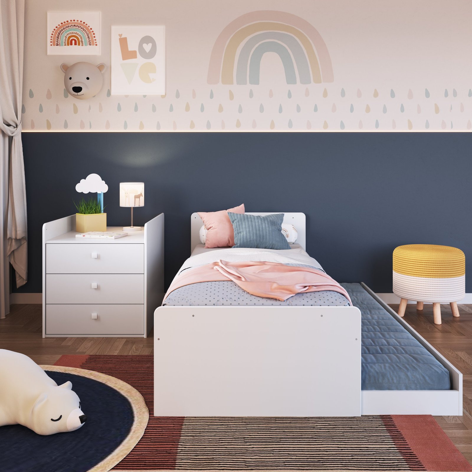 Berço Cama Multifuncional com Cama Auxiliar 3 Gavetas - Imagem 11