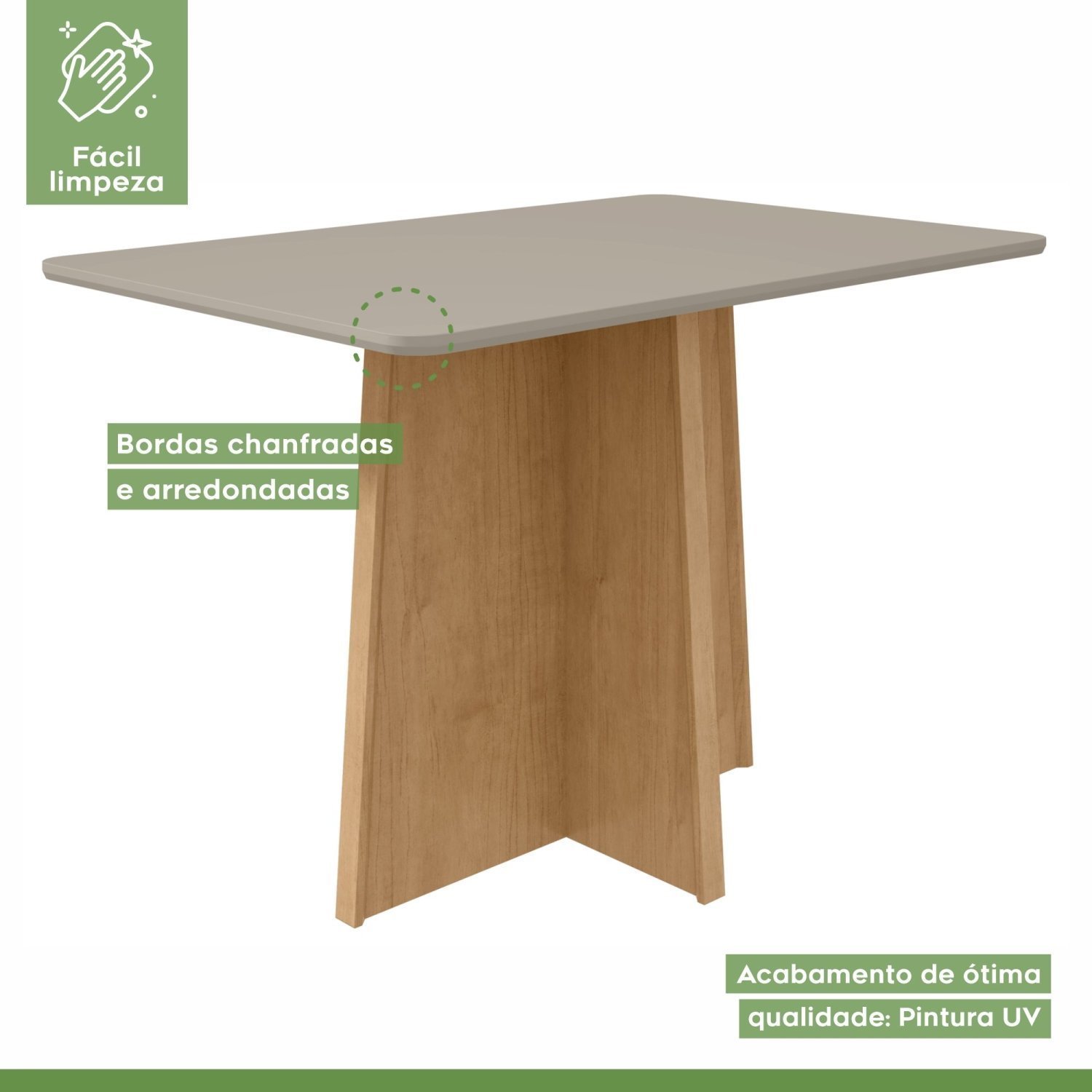 Mesa de Jantar Retangular 4 Lugares Celebrare Móveis Lopas - Imagem 4