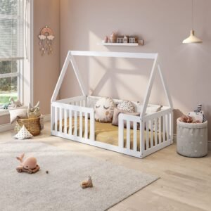Mini Cama Montessoriana com Grade e Telhado Giulia Casatema