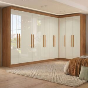 Guarda-roupa Modulado de Canto 11 Portas e 4 Gavetas Paris