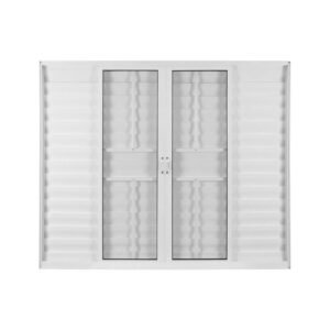 Janela de Alumínio Veneziana 100x150cm 4 Folhas com Grade sem Vidro Soft Plus Mgm
