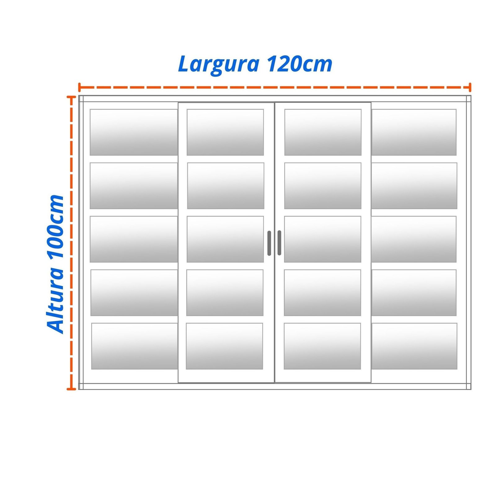 Janela de Aço de Correr 100x120cm 4 Folhas com Grade Minas Sul Mgm - Imagem 10