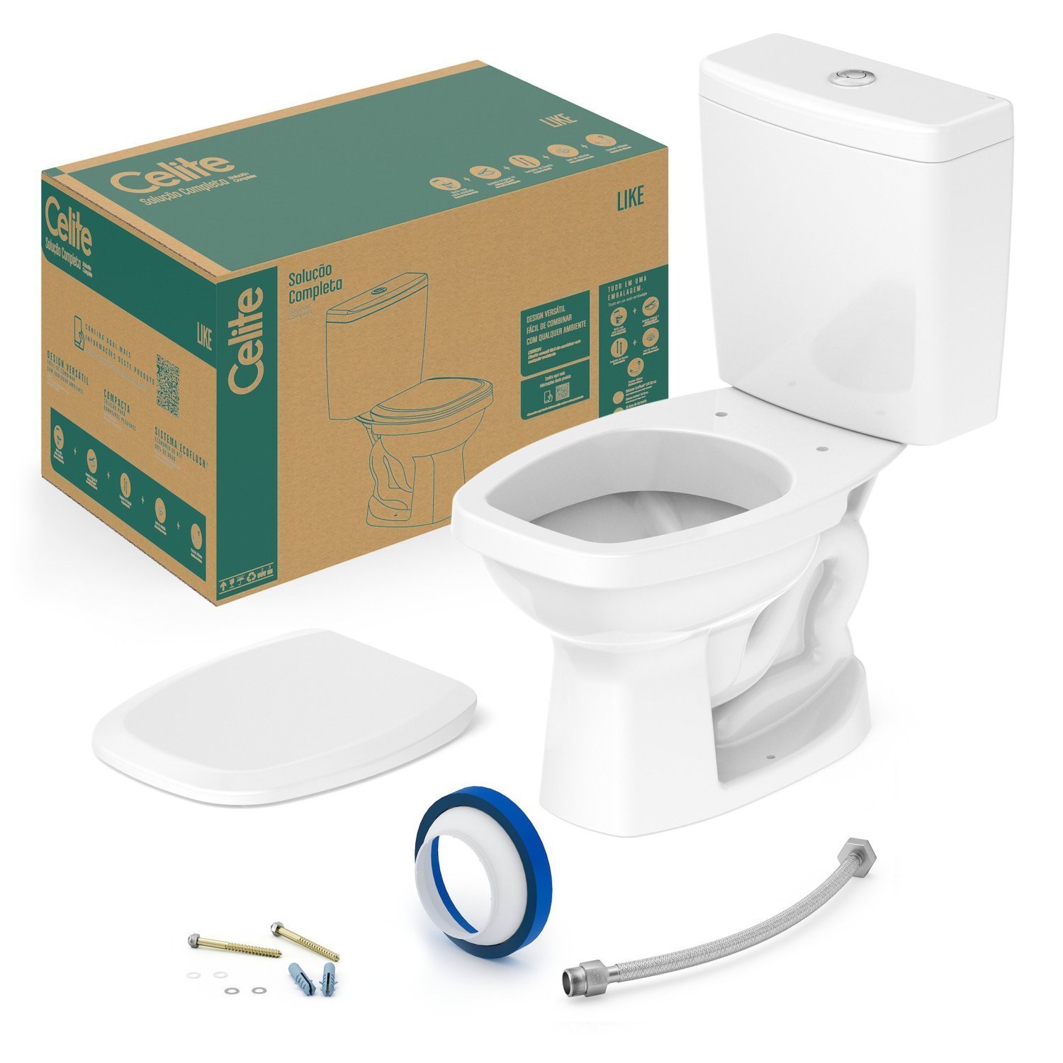 Vaso Sanitário com Caixa Acoplada e Assento Like Celite - Imagem 3