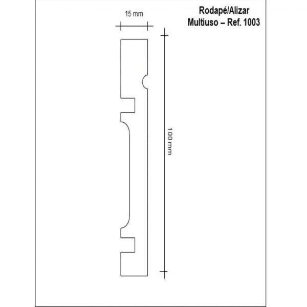 Rodapé de MDF 10cmX15mmX2,40m com Friso 1003 - Imagem 3