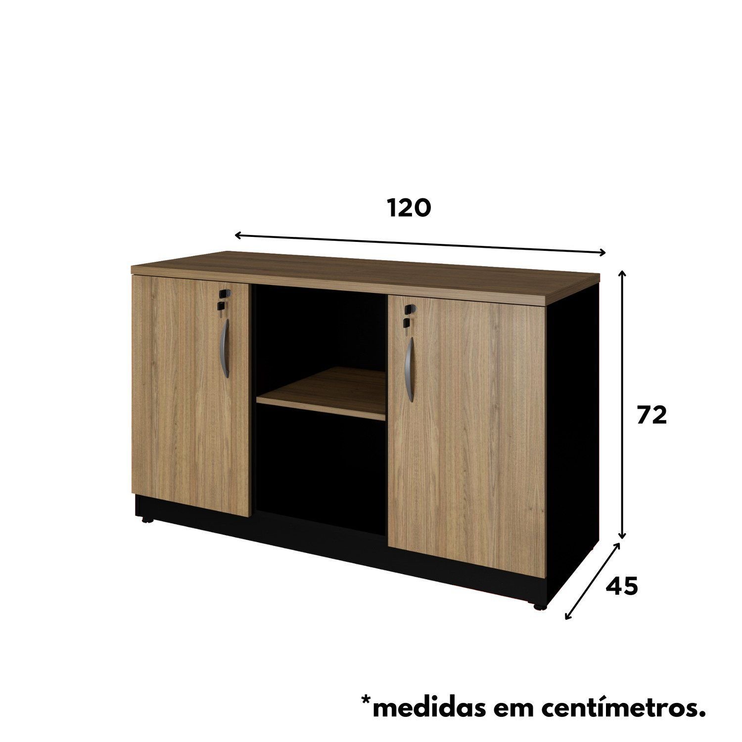 Armário para Escritório Multiuso Baixo com Chave 25mm - Imagem 4